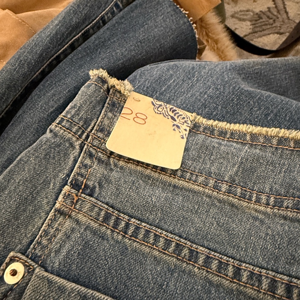 Pilcro Medium Blue High-Rise Flare Jeans - Picture 6 of 6